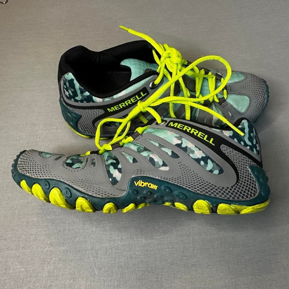Merrell Women's Hiking Shoes US 6 Medium Gray Green Black Yellow MPN J21398